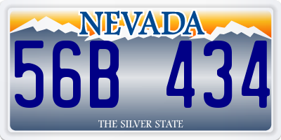 NV license plate 56B434
