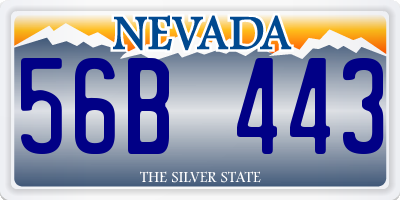 NV license plate 56B443