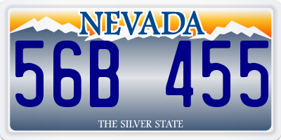 NV license plate 56B455