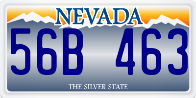 NV license plate 56B463