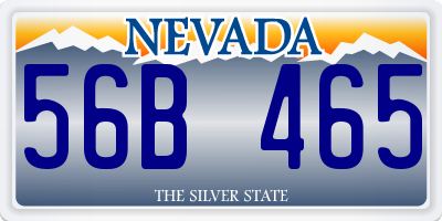 NV license plate 56B465