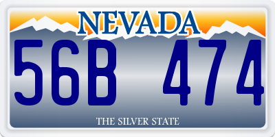 NV license plate 56B474