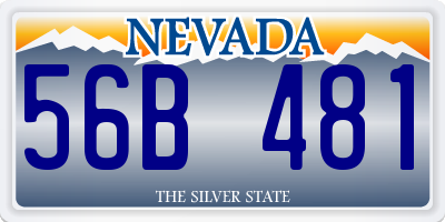 NV license plate 56B481