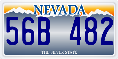 NV license plate 56B482