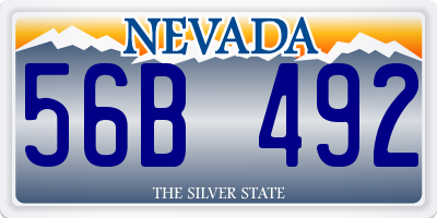 NV license plate 56B492