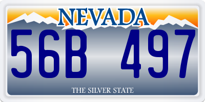 NV license plate 56B497
