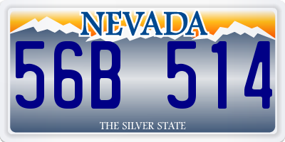 NV license plate 56B514