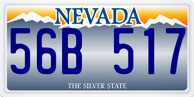 NV license plate 56B517