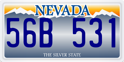 NV license plate 56B531