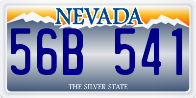NV license plate 56B541