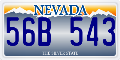 NV license plate 56B543