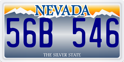 NV license plate 56B546