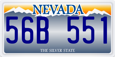 NV license plate 56B551