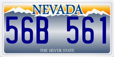 NV license plate 56B561
