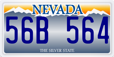 NV license plate 56B564