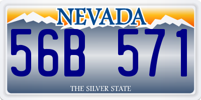NV license plate 56B571