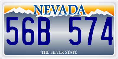 NV license plate 56B574