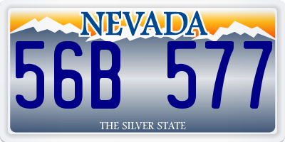 NV license plate 56B577