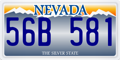 NV license plate 56B581