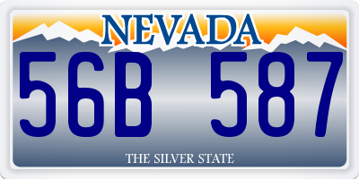 NV license plate 56B587