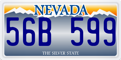 NV license plate 56B599