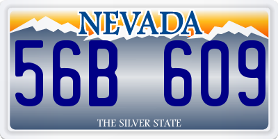 NV license plate 56B609
