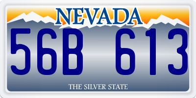 NV license plate 56B613