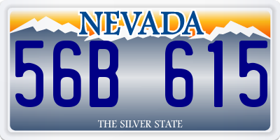 NV license plate 56B615