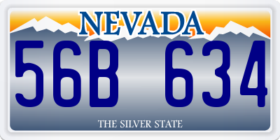 NV license plate 56B634
