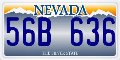NV license plate 56B636