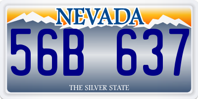NV license plate 56B637