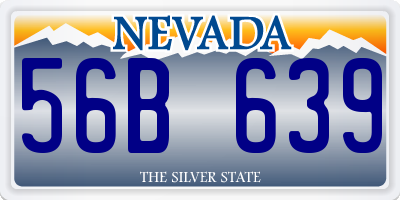 NV license plate 56B639