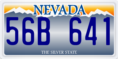 NV license plate 56B641