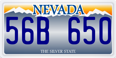 NV license plate 56B650
