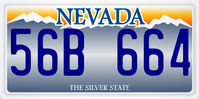 NV license plate 56B664