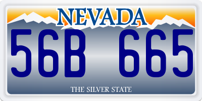 NV license plate 56B665