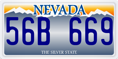 NV license plate 56B669