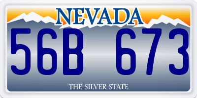 NV license plate 56B673