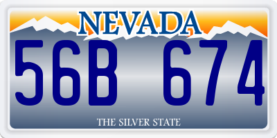 NV license plate 56B674