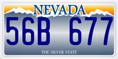 NV license plate 56B677