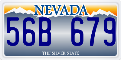 NV license plate 56B679