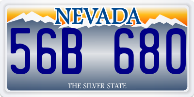 NV license plate 56B680