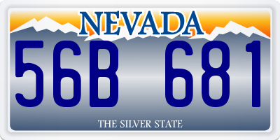 NV license plate 56B681
