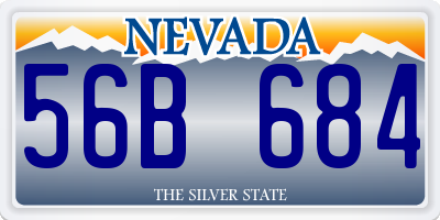 NV license plate 56B684