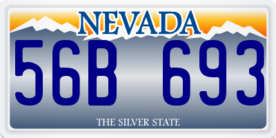 NV license plate 56B693