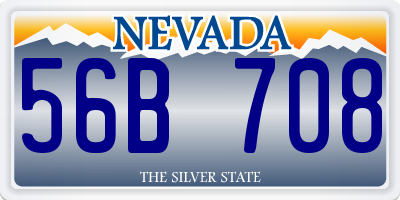 NV license plate 56B708