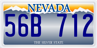 NV license plate 56B712