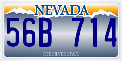 NV license plate 56B714