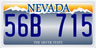 NV license plate 56B715