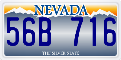 NV license plate 56B716